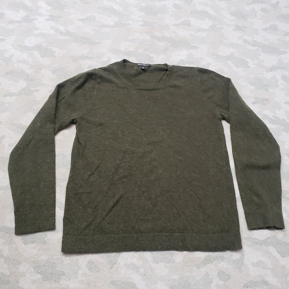 J.Crew Mercantile Sweater Womens Large Green Wool Blend Pullover